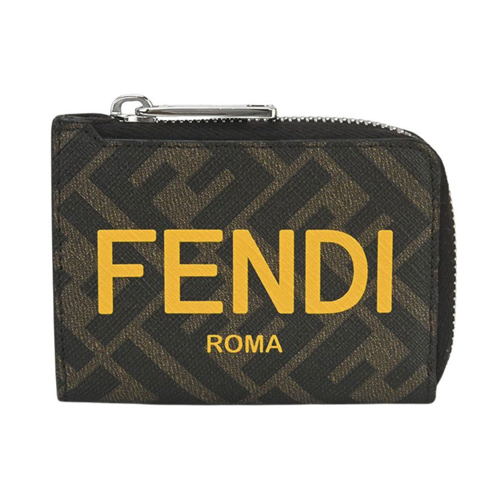 Fendi Ff Fabric Card Case Zucca Pattern Brown - image 1